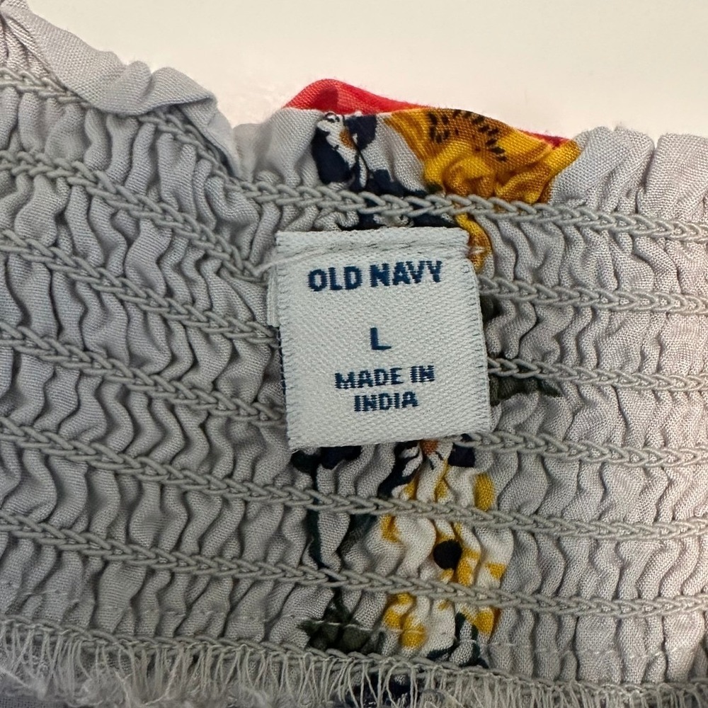 Old Navy Floral Off Shoulder Maxi Dress Smocked Tiered Dress Large - Picture 2 of 6